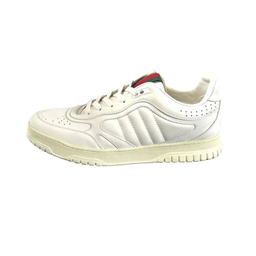 GUCCI Re-Web Low Top White Leather Sneakers Men’s Sneakers 12.5 USA $1190